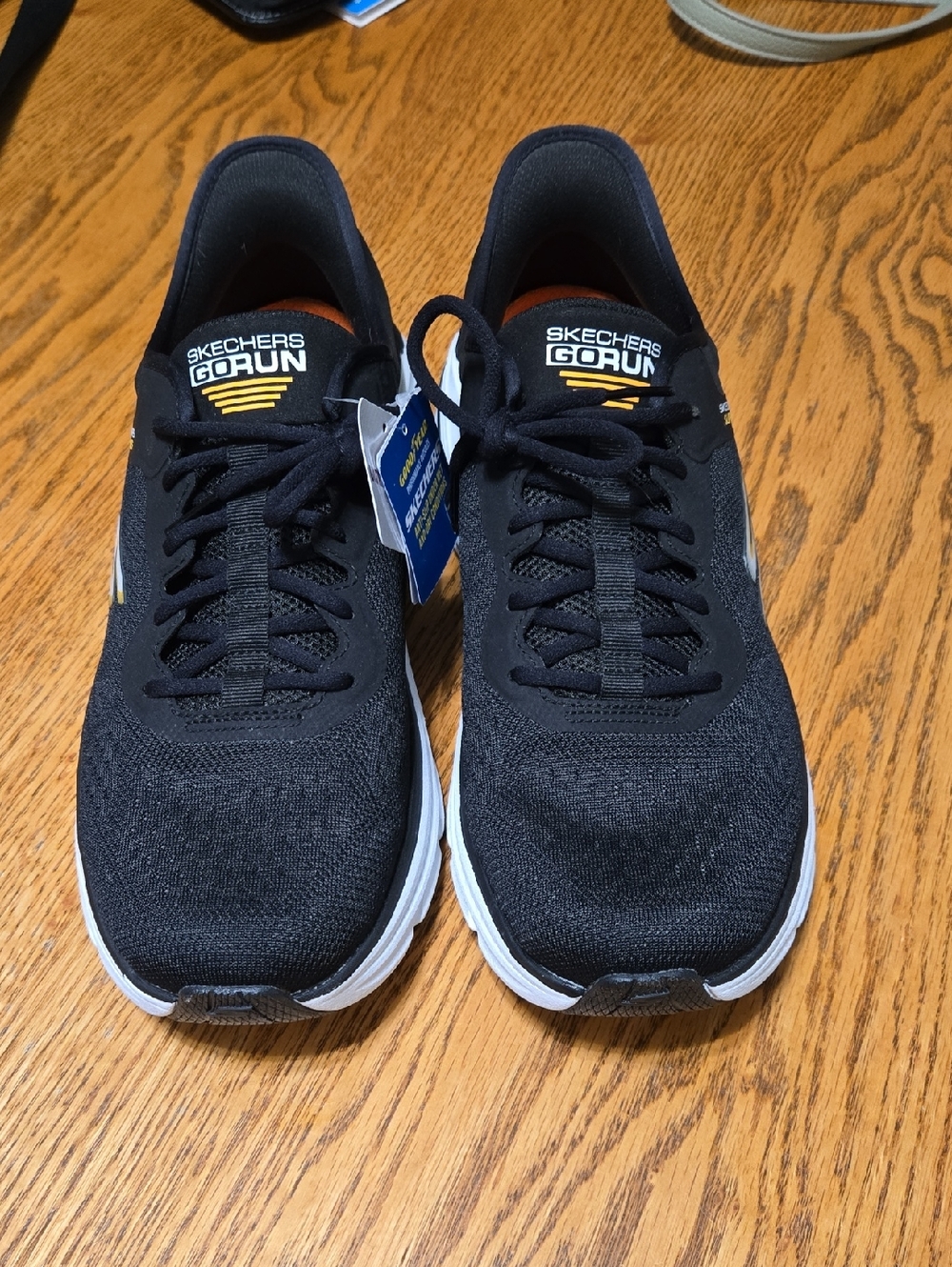 Skechers GOrun Black and White Knit Running Shoes